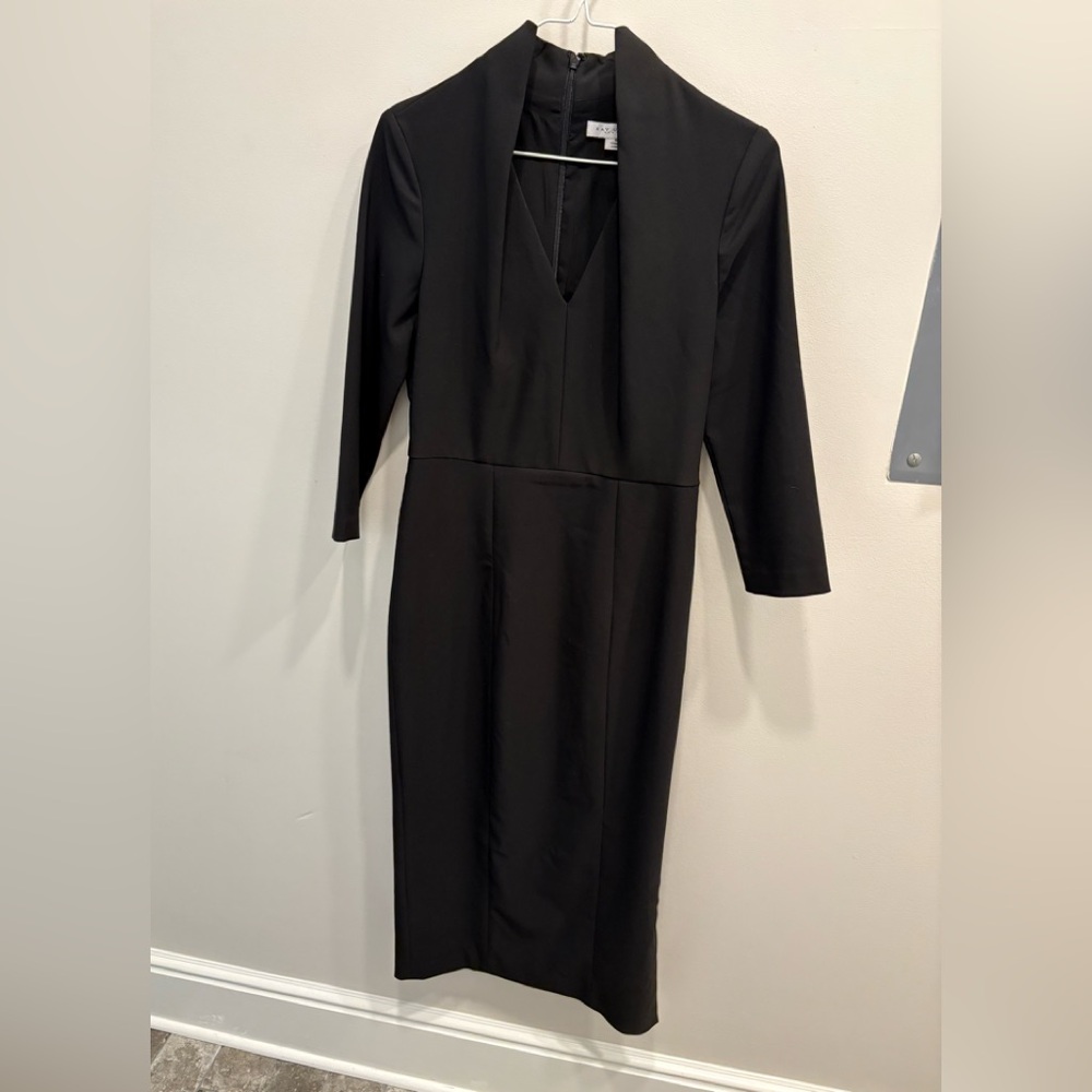 Kay Unger Skylar Swan Neck Midi Size 4 Unbelted EUC